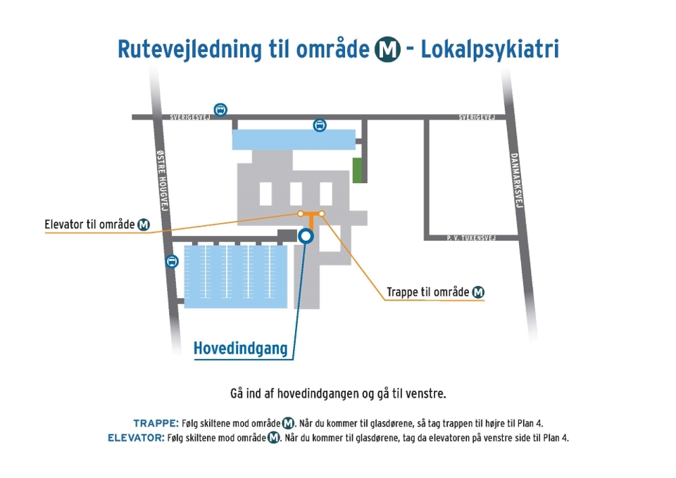 Oversigtskort til Lokalpsykiatri Middelfart i Nærhospital Middelfart